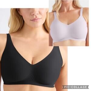 NWT Knix v- neck Evolution bra bundle of 2 black & orchid size 7